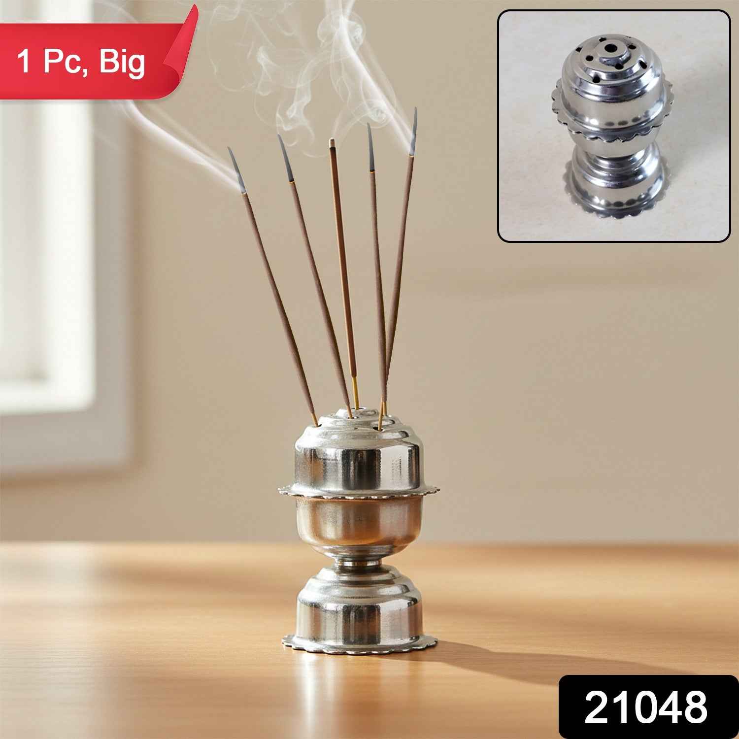 Stainless Steel Big Jasmine Agarbatti Stand – Multi-Stick Incense Holder