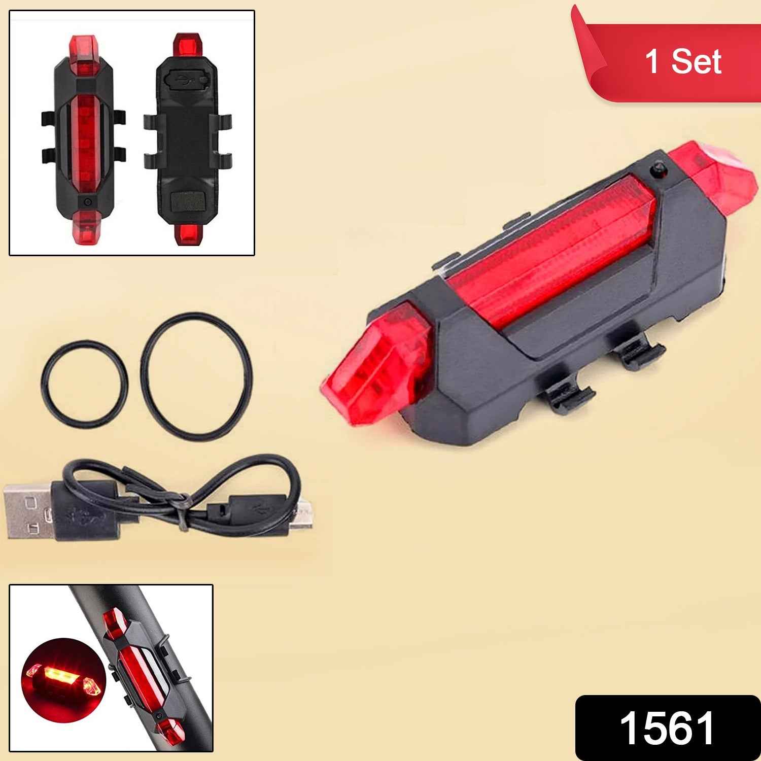 Bicycle LED Tail Light – USB Rechargeable High Visibility Safety Light