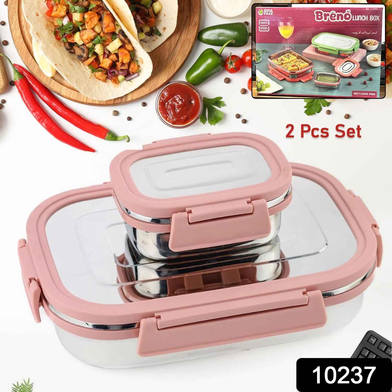 Stainless Steel Lunch Box – Leak-Proof 2PC Set | Lunchie Bunchie