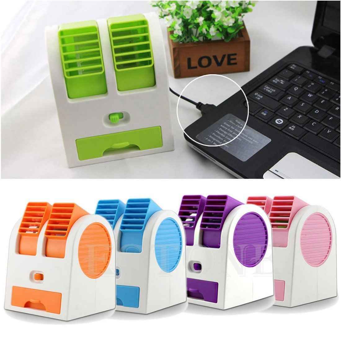 Dual Bladeless Mini Air Conditioner – USB & Fragrance</title_html>