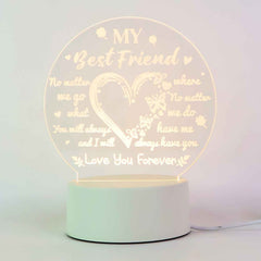 Best Friend 3D LED Night Lamp – Heart Design Gift Light