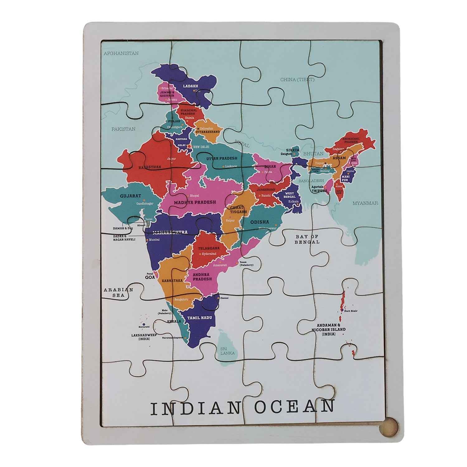 India Map Puzzle – Educational Wooden Toy for Kids 3+ Years