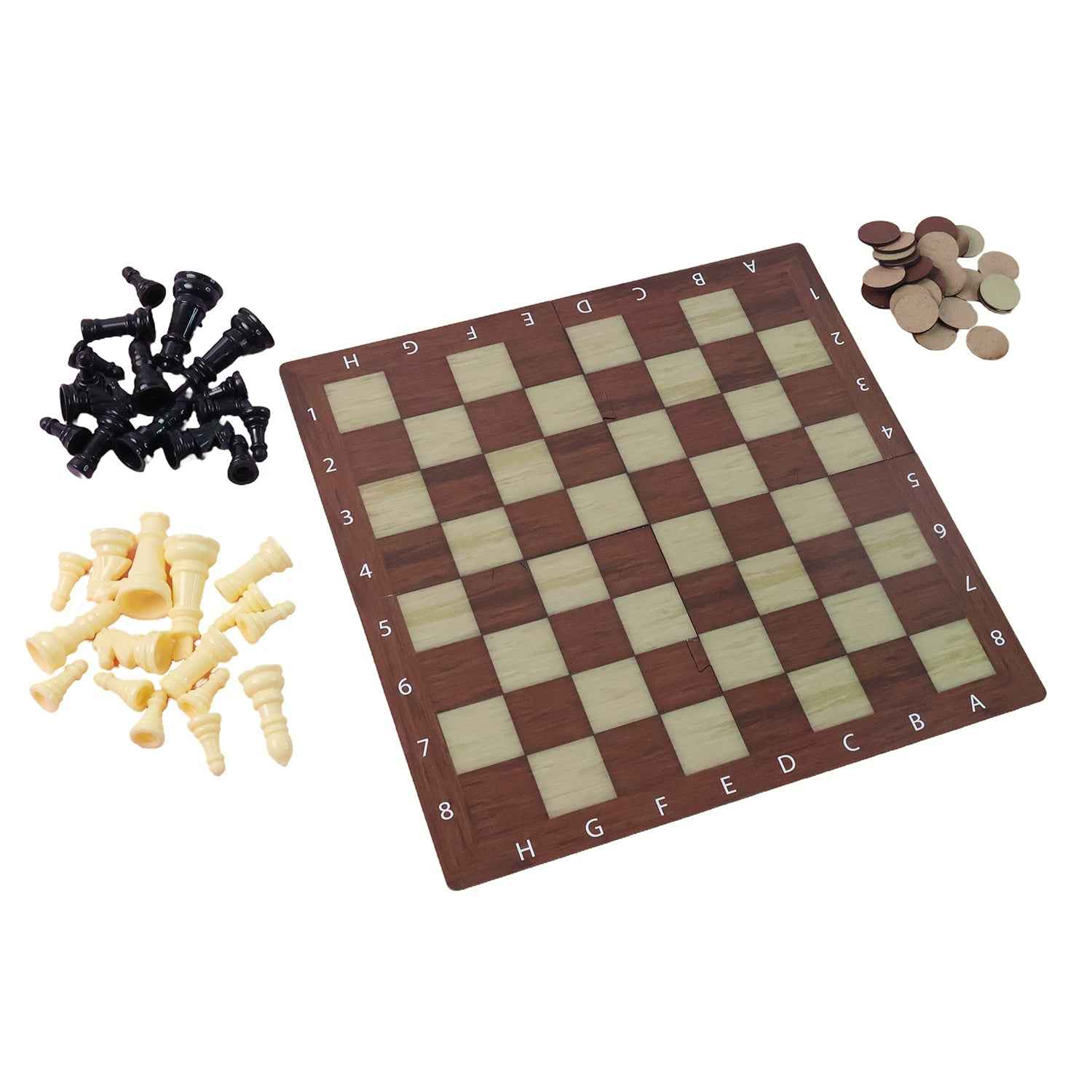 Chess & Checkers Travel Game Set – Portable Foldable Board