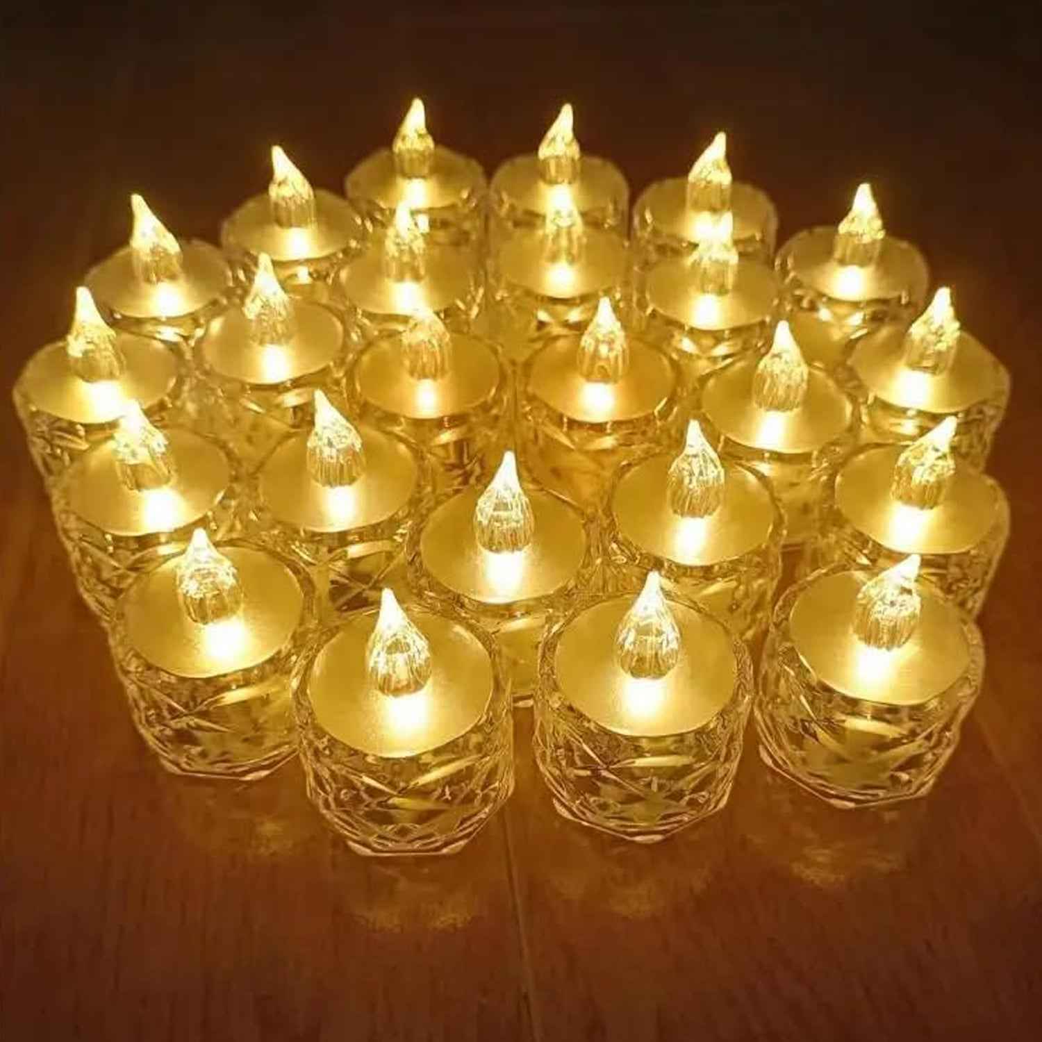Flameless LED Tealight Candles – Decorative Acrylic | Giftoiza