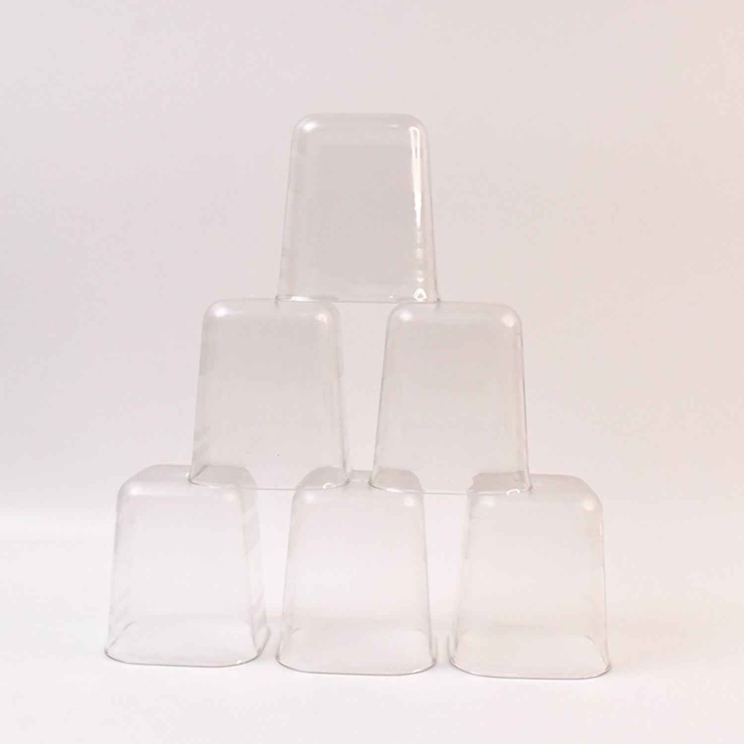 Transparent Diamond Plastic Glass Set – 6 Pieces with Tray