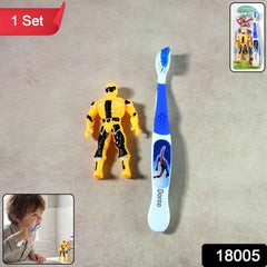 Kids Toothbrush Set – Soft Bristles with Fun Cartoon Robot Toy