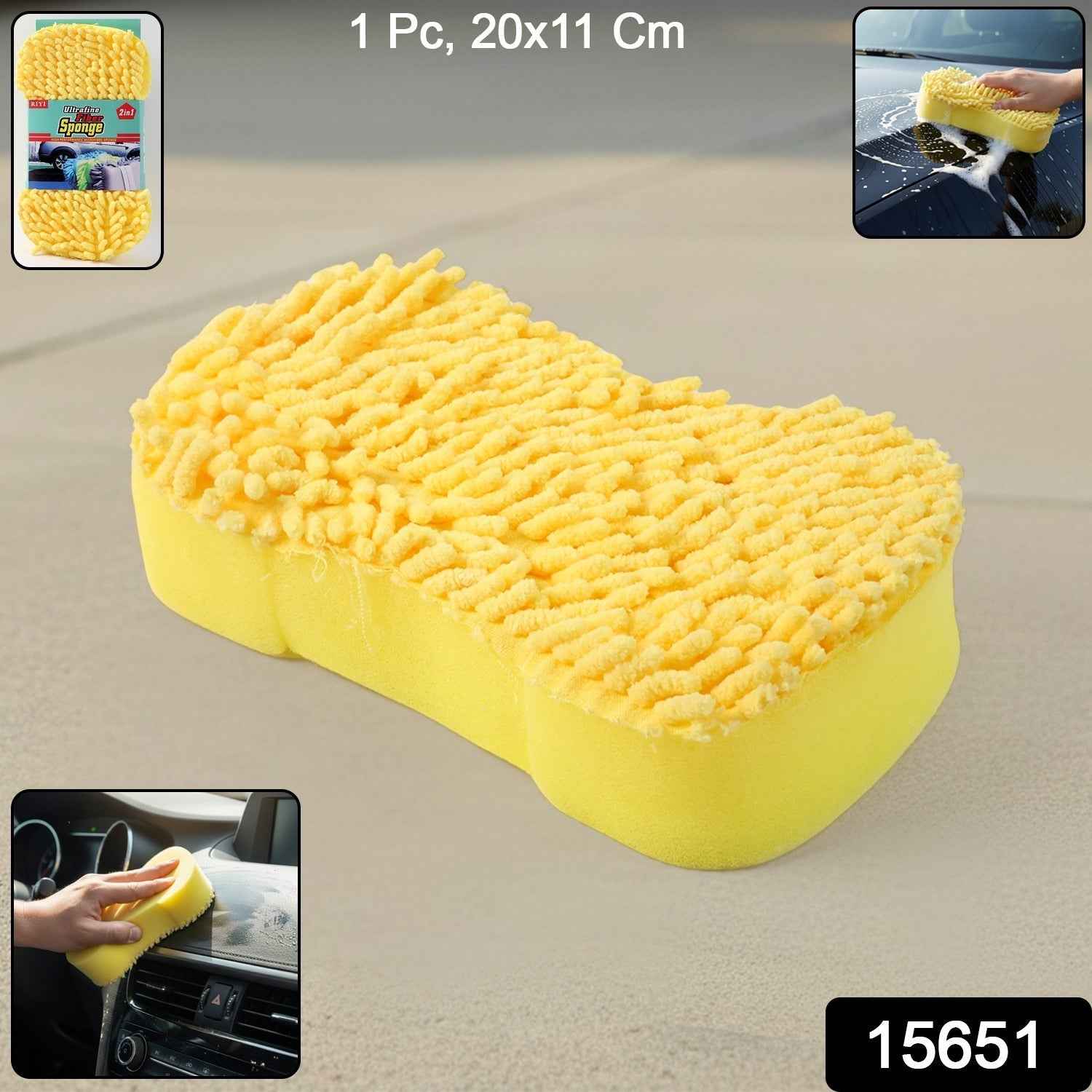 Microfiber Car Washing Sponge Ð Dual-Surface & Scratch-Free Finish