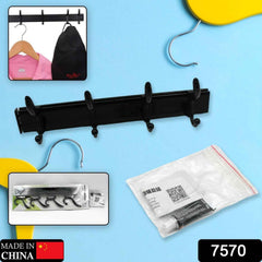 Wall Mount Coat Hanger – 4 Hooks, Damage-Free Eco Adhesive | GlimmerHome