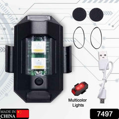 Side view of the waterproof RGB LED strobe light, highlighting its convenient USB charging port.