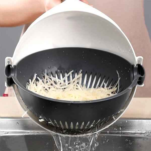 Vegetable Cutter Slicer – 10-in-1 with Rotating Drain Basket | Indo Glow