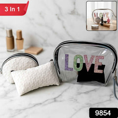 3-in-1 Makeup Bag Set – Compact & Stylish Travel Organizer