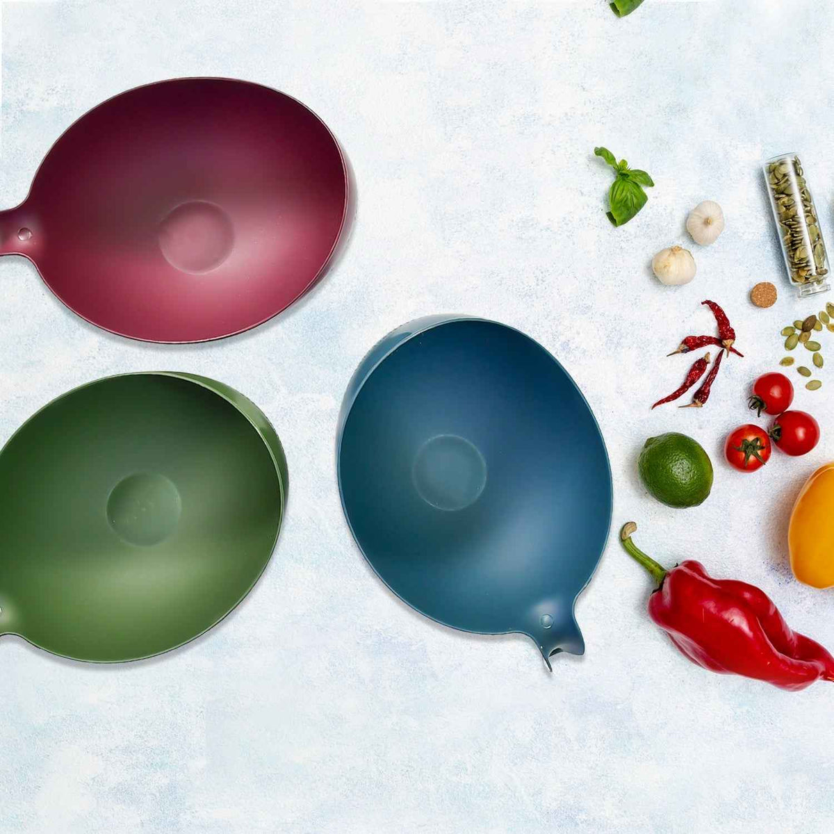 Rice Strainer Bowl – Plastic Food Drain Basket Set of 3 | Lunchie Bunchie