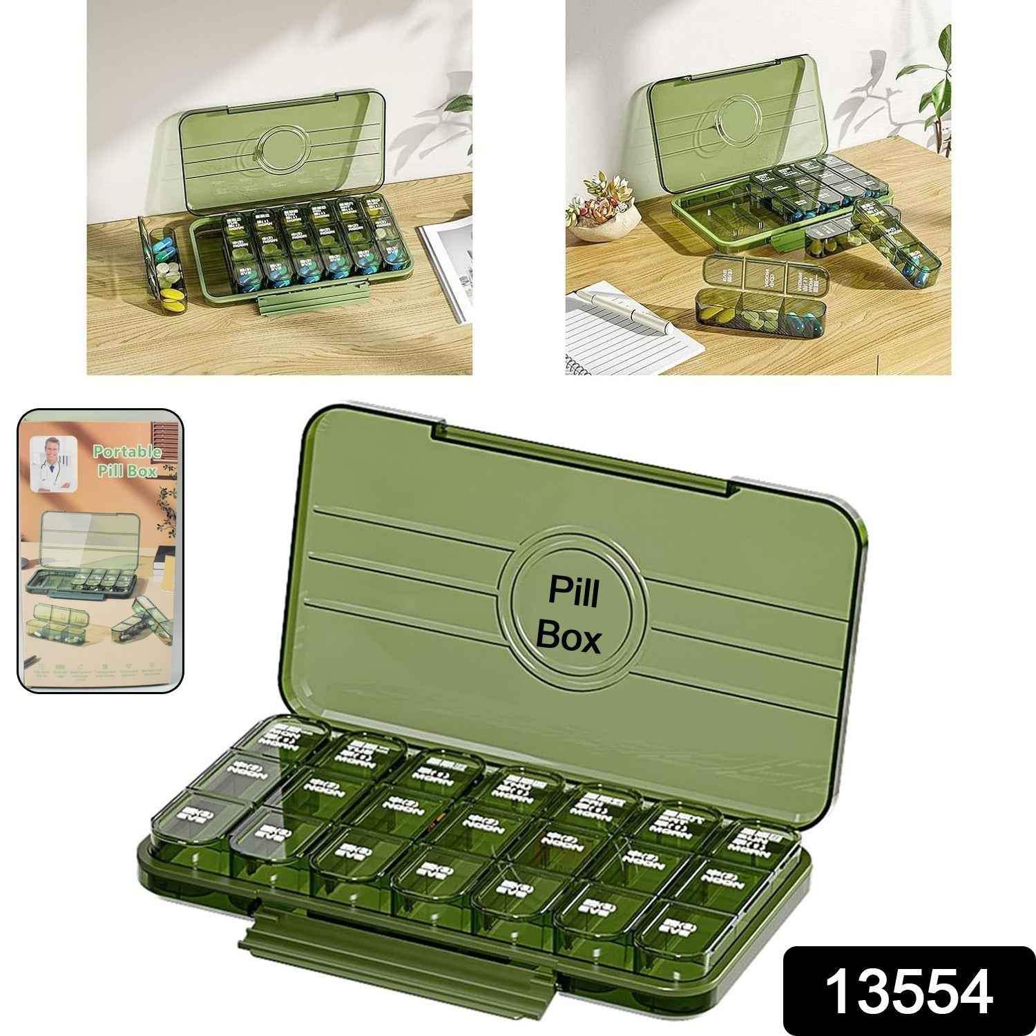 Weekly Pill Organiser – 21-Grid Daily Medication Box | Organivo