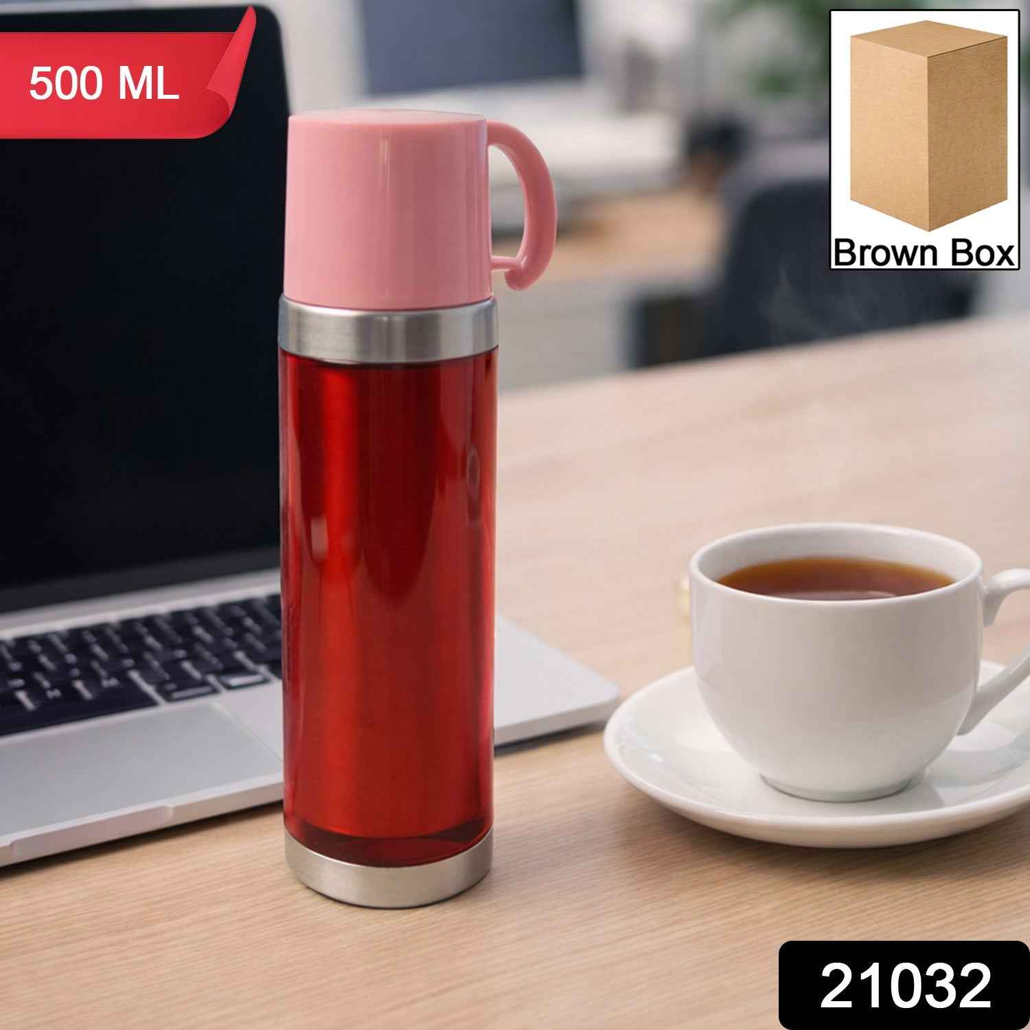 Insulated Travel Mug 500ML – Spill-Proof Lid & Steel Base
