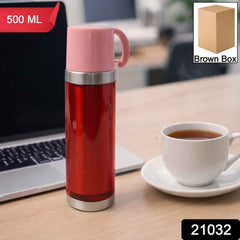 Insulated Travel Mug 500ML – Spill-Proof Lid & Steel Base