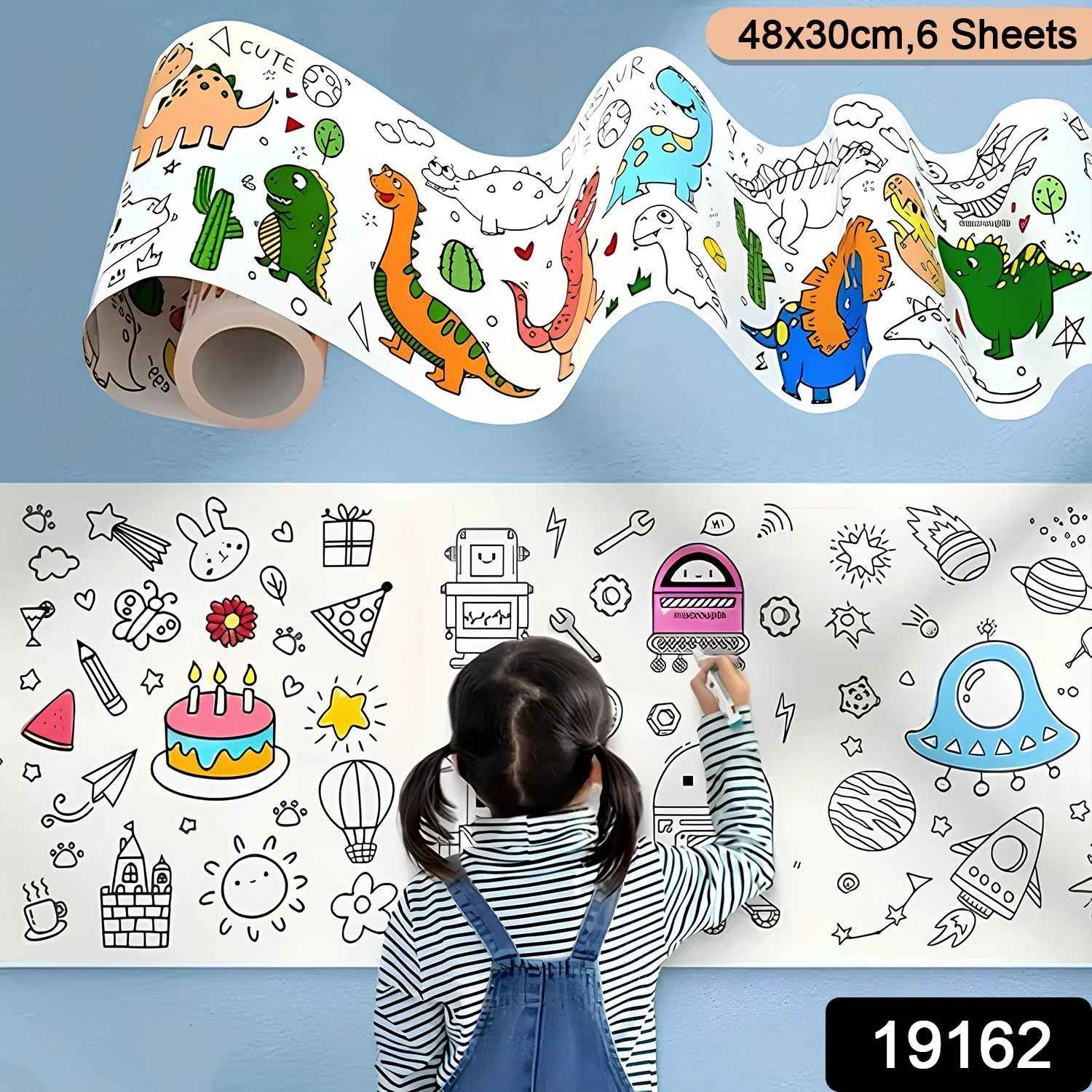 Educational Coloring Roll – Giant Ocean-Themed Art Paper for Kids