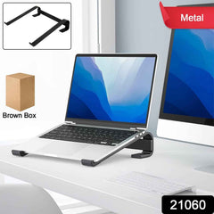 Fixed Metal Laptop Stand – Sturdy Ergonomic Desk Riser for Work