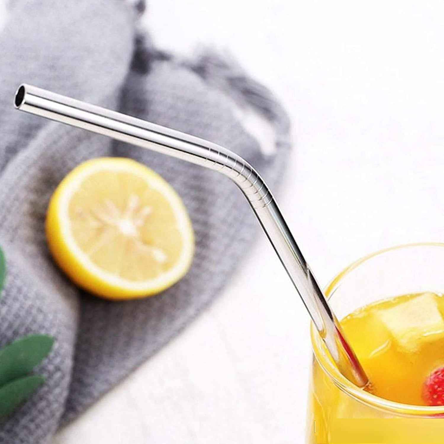 Stainless Steel Straws – Reusable Bent Set with Brush | Siplix