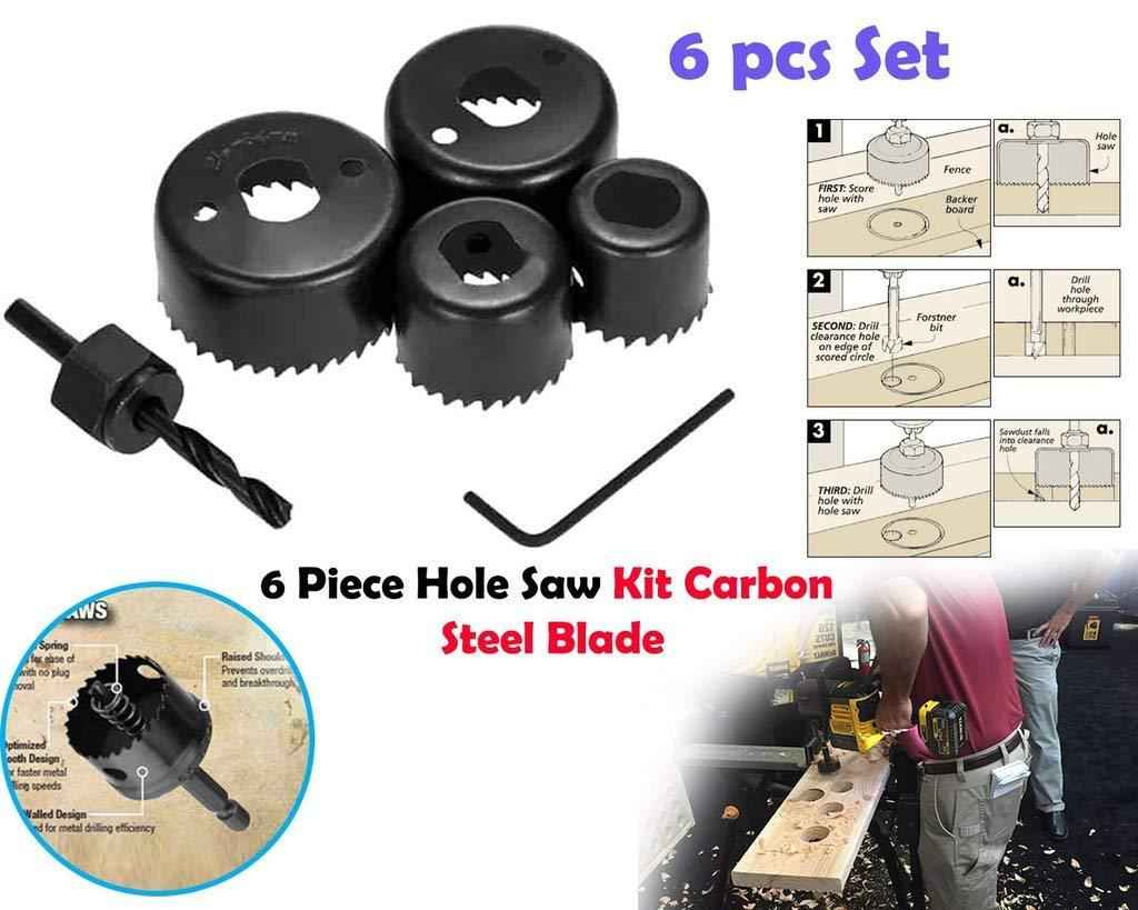 Hole Saw Set – 6-Piece High Carbon Steel Drill Bits | BoltForce