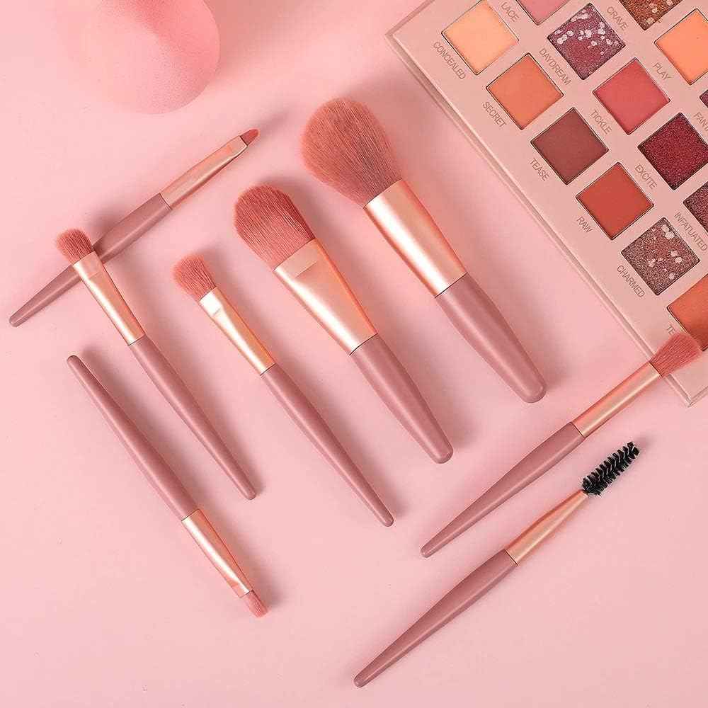 Mini Makeup Brush Set – 8-Pc Portable Synthetic Kit | BeautyBare