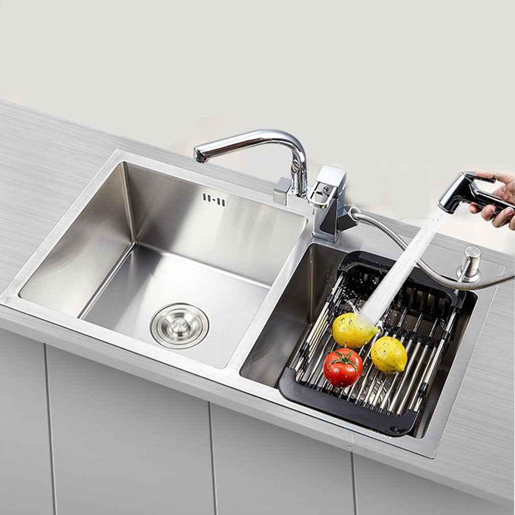 Expandable Dish Drainer – Stainless Steel Over Sink Rack | CookAura