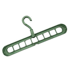 Durable plastic anti-skid hanger showcasing its 9-hole design for multiple garments.