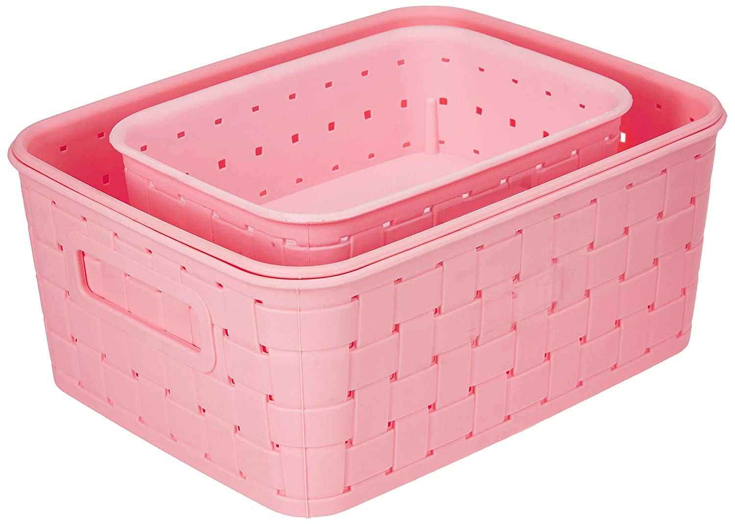 Storage Baskets Set – Food-Grade Plastic, Sky Blue | Organivo