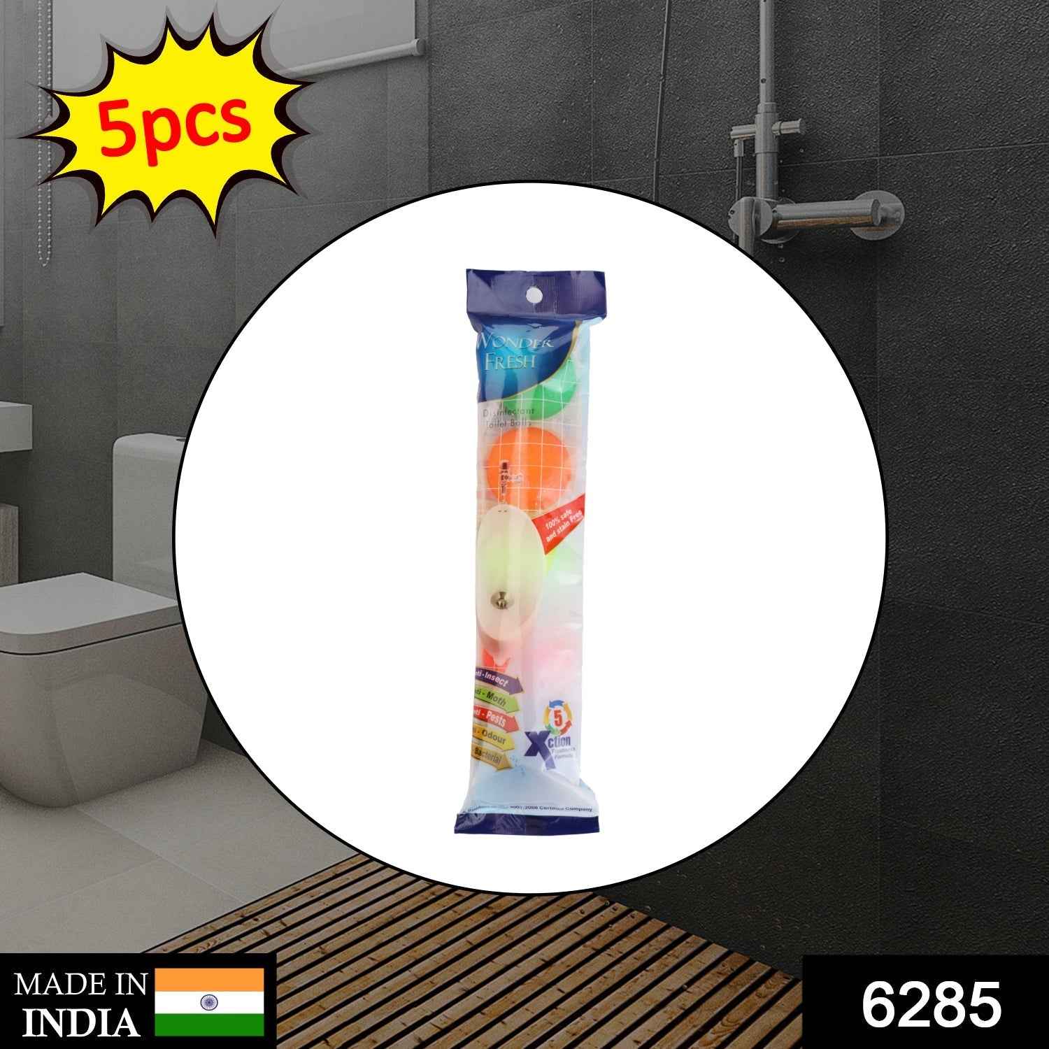 Urinal Balls – Long-Lasting Fragrance (5 Pcs) | Wonder Fresh