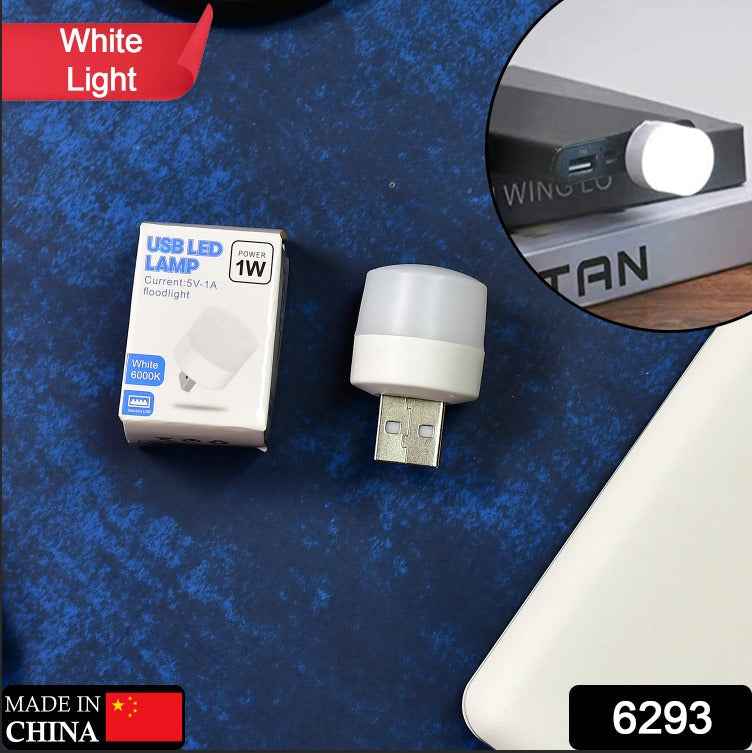 Close-up of the mini plug-in LED light, ready for a USB port connection.