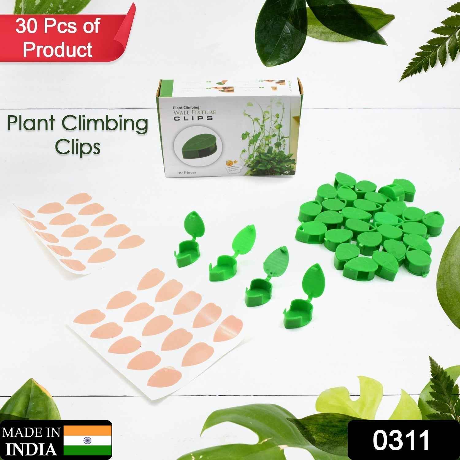 Plant Climbing Clips – Self-Adhesive Leaf Design | Indo Glow