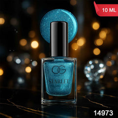 Glitter Nail Paint – Aqua Bluebell, Quick Dry & Long Lasting