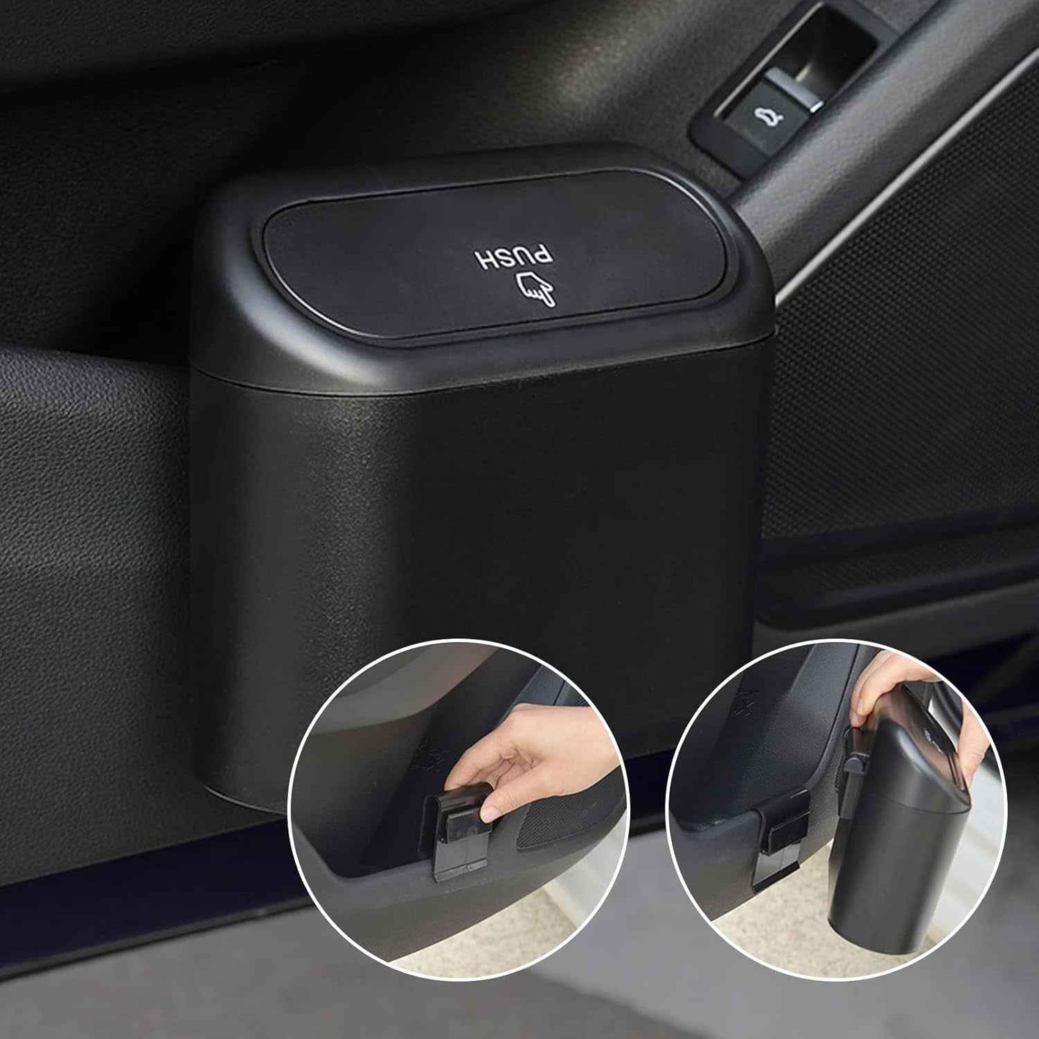 Mini Car Trash Can with Lid – Waterproof & Leak-Proof | Velvet Wheels