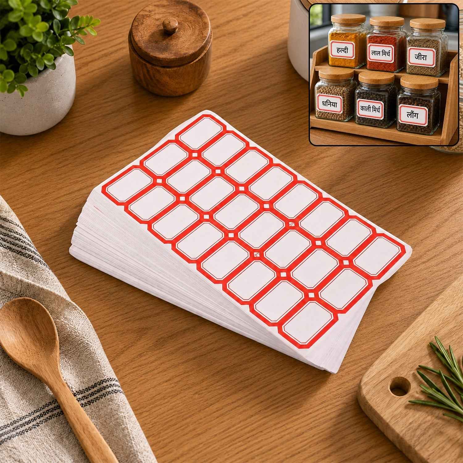 Spice-jar labels, Container labels,  Storage-box labels s Writable Self Adhesive Sticker Sheets (50 Pc Set)