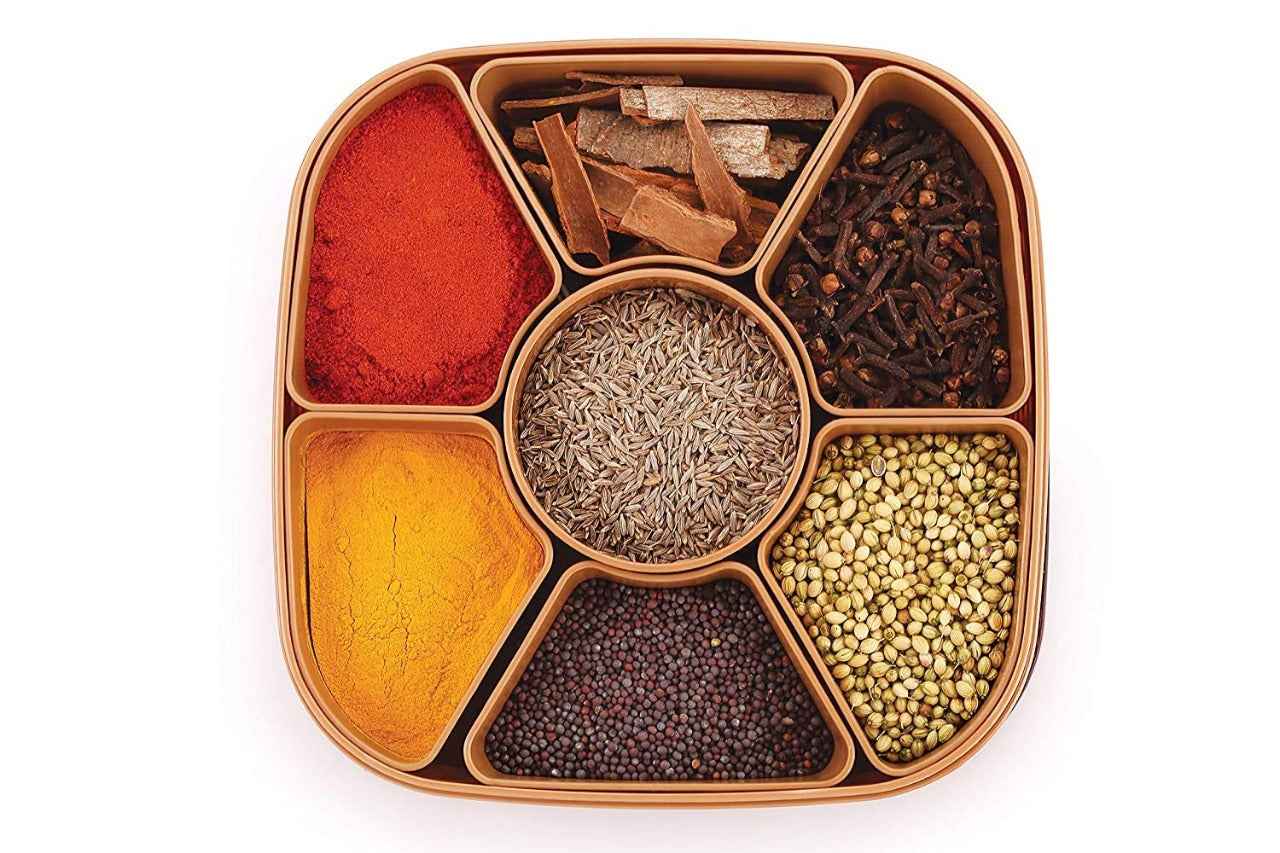 Masala Dabba – 7-in-1 Spice Storage Box | Lunchie Bunchie