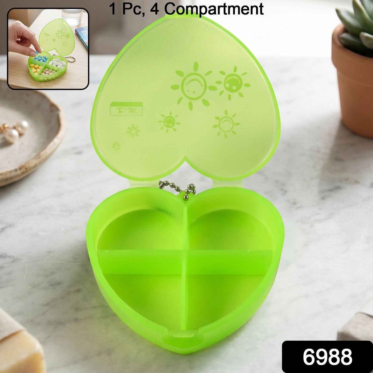 Heart Shape Pill Organizer Ð Compact Travel-Friendly Storage