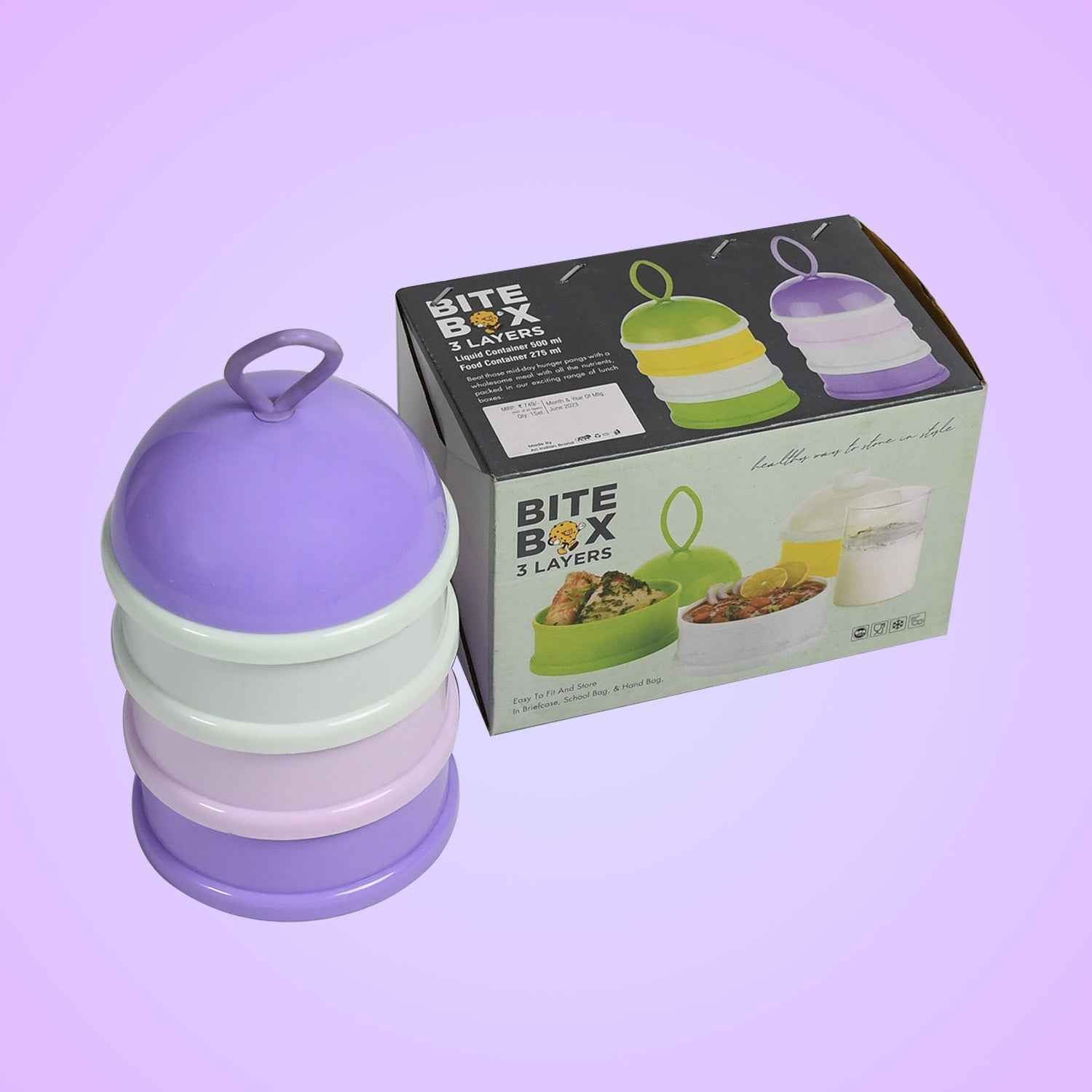 Baby Food Storage Box – 3-Layer Portable | Mini Bubbles