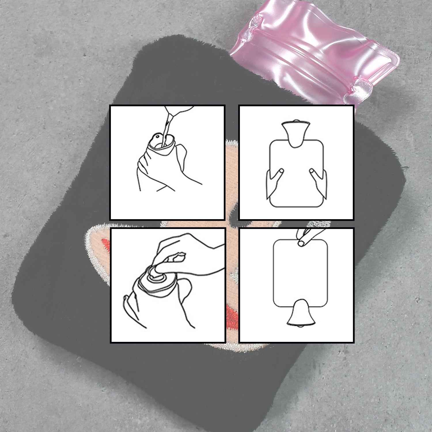 Mini Hot Water Bag – Emoji Cover for Pain Relief | Velvet Wellness