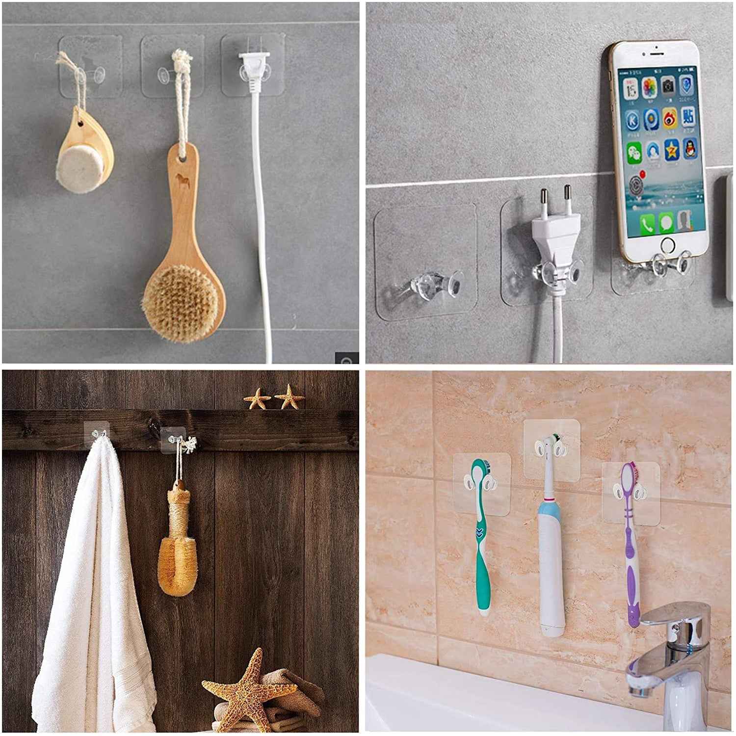 Wall Storage Hooks – No-Drill, Reusable Adhesive | Organivo