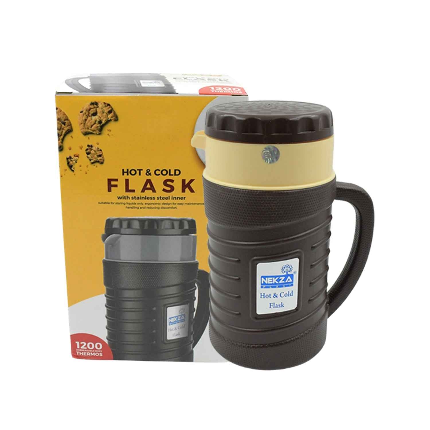 Stainless Steel Thermos Flask – Hot & Cold, Leakproof | nekza