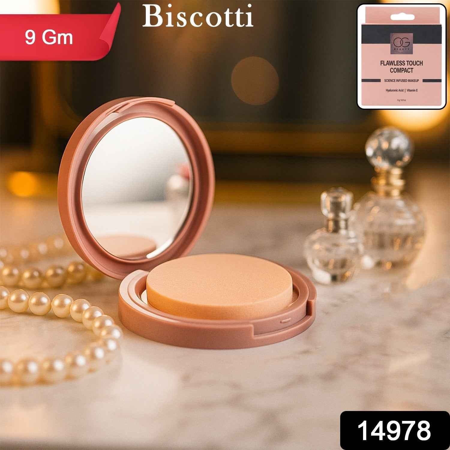 Biscotti Compact Powder – Flawless Matte Finish for Medium to Dusky