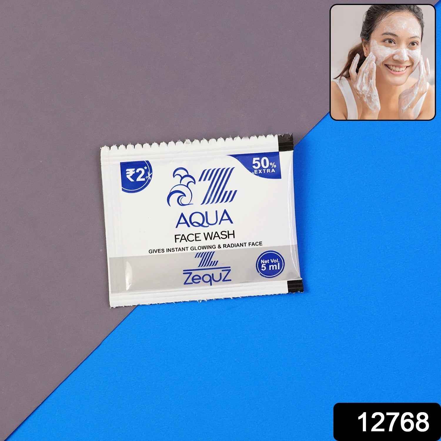 Aqua Face Wash Sachet – Instant Fresh Glow & Oil Control