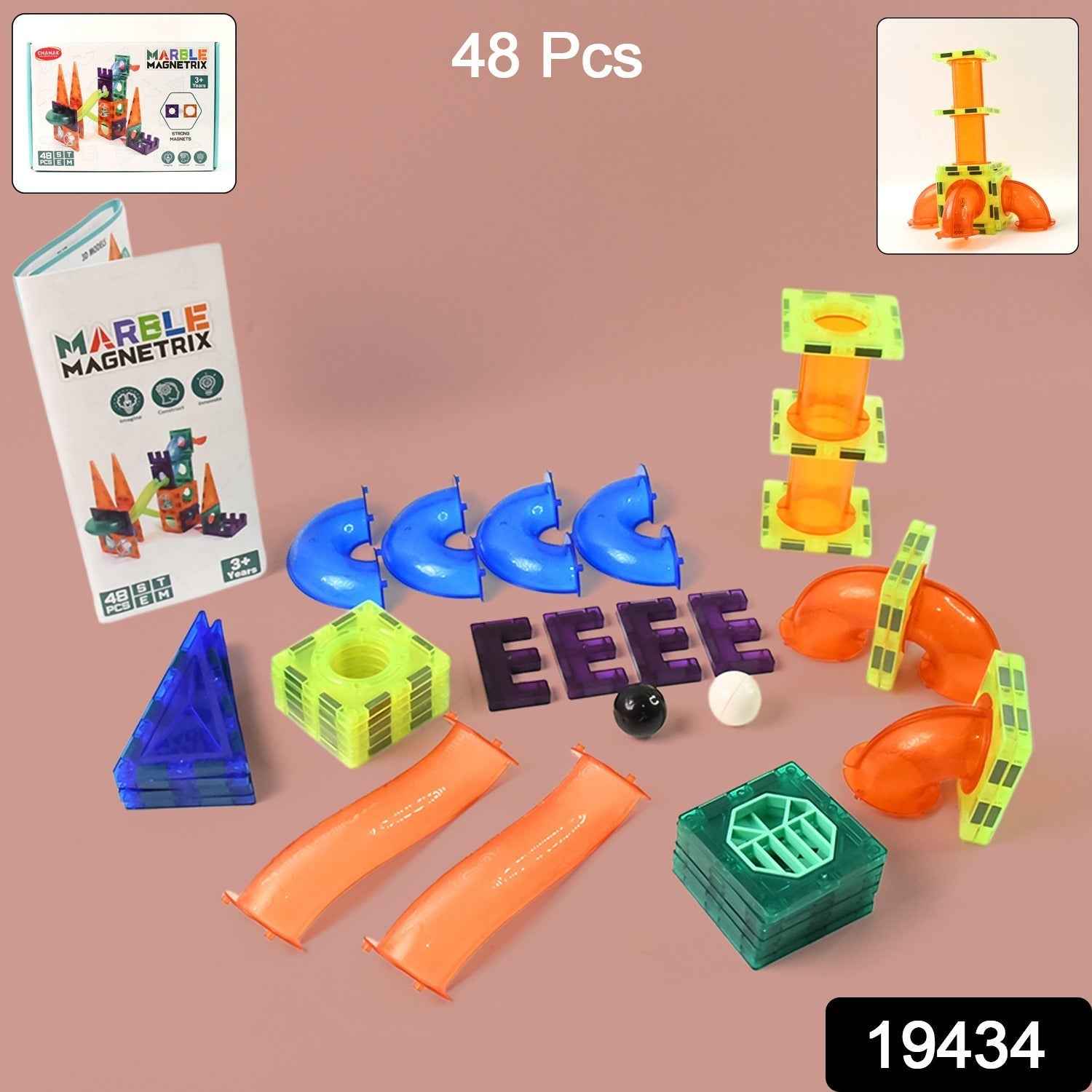 Magnetic Marble Run – 48-Piece STEM Building Set for Kids