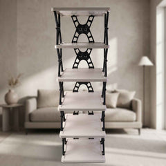 Multipurpose Foldable 6 Layer Storage Rack Ð Space-Saving Home Organizer