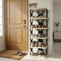 Multipurpose Foldable 6 Layer Storage Rack Ð Space-Saving Home Organizer