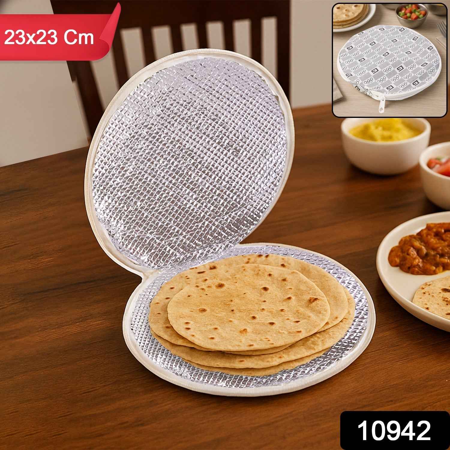 Insulated Roti Cover – Keeps Rotis Warm & Fresh 23x23cm