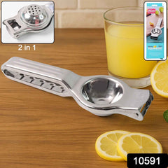 Stainless Steel Lemon Squeezer – 2-in-1 Juicer with Bottle Opener