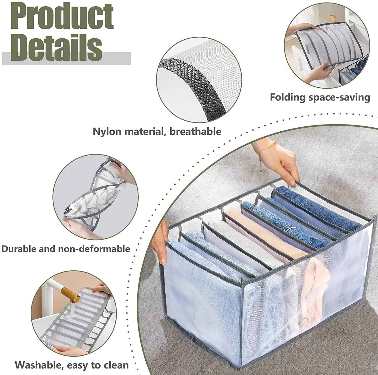 Clothes Organizer 7 Grid – Wardrobe Storage Solution | Organivo