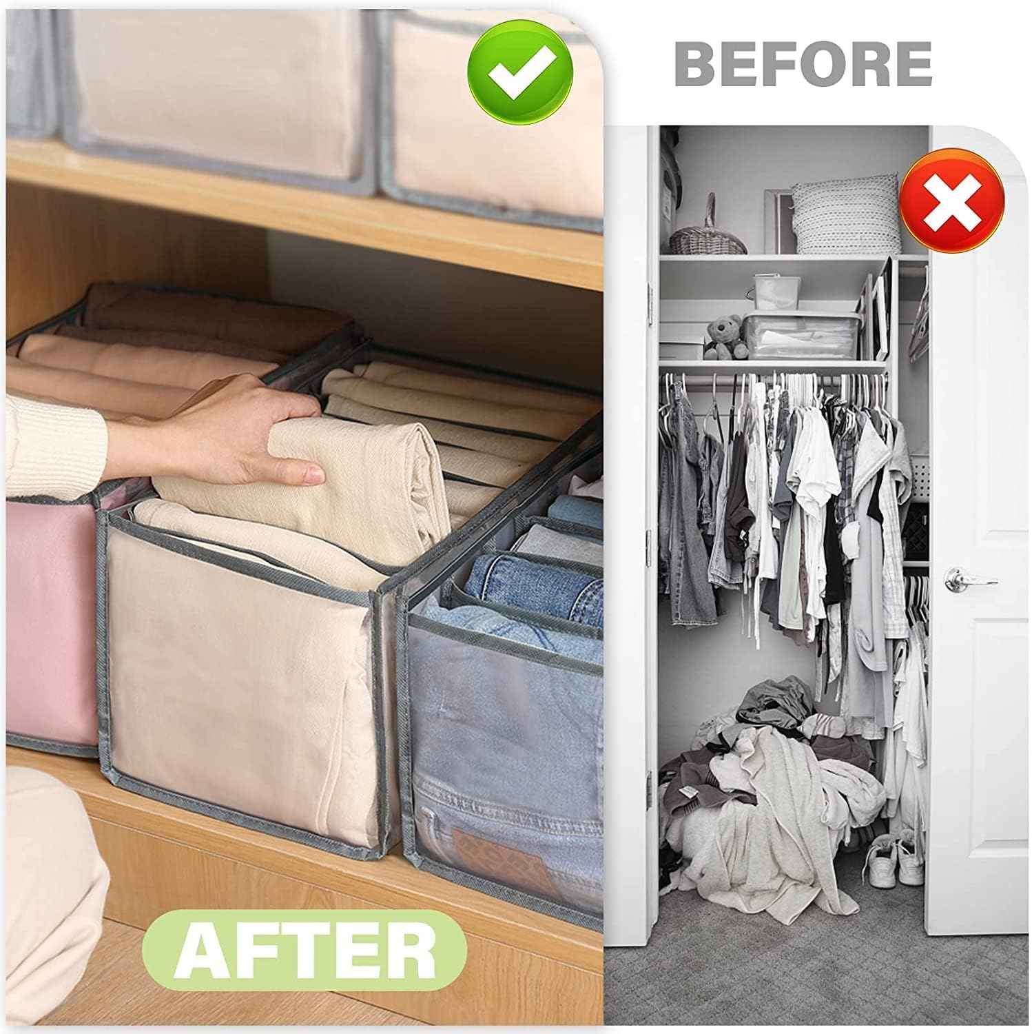 Clothes Organizer 7 Grid – Wardrobe Storage Solution | Organivo
