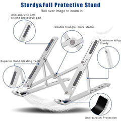 Portable Laptop Stand – 6-Angle Metal Riser for Desk | Wiregenix