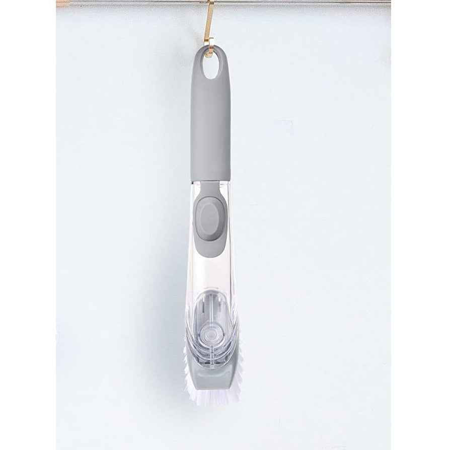 Liquid Dispenser Dish Brush – Built-in Scraper & Soap | SparkleTidy